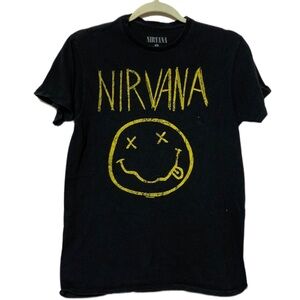 Nirvana Smiley Face Chalkboard Graphic Tee Shirt